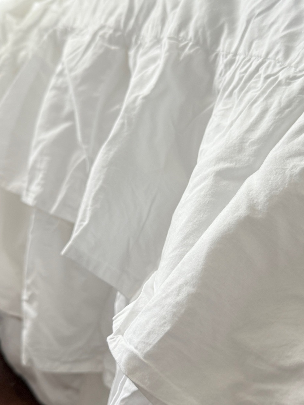 Simply Shabby Chic Twin Bed Skirt White Double Ruffle 15-inch Farmhouse